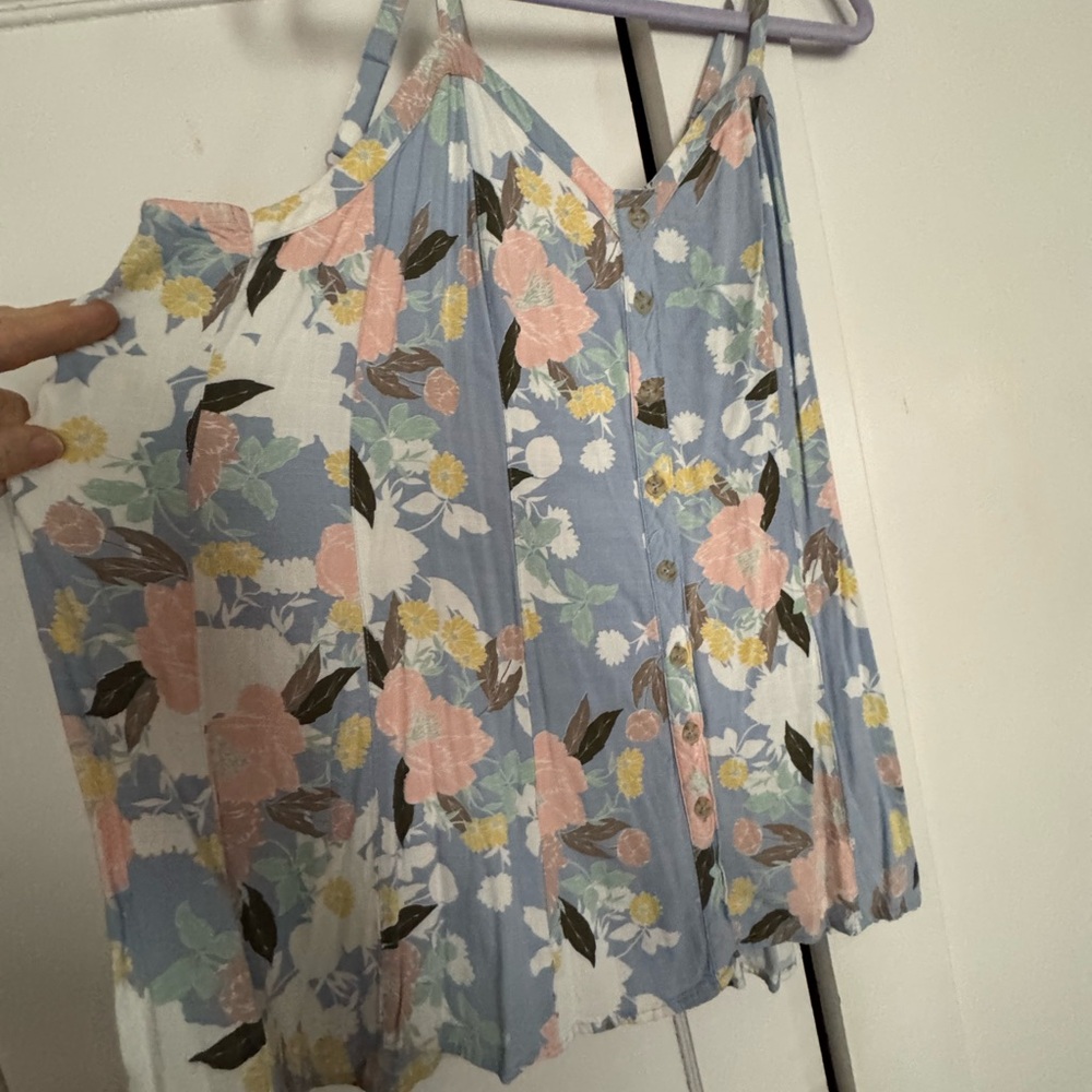Floral Button-Up Tank Top